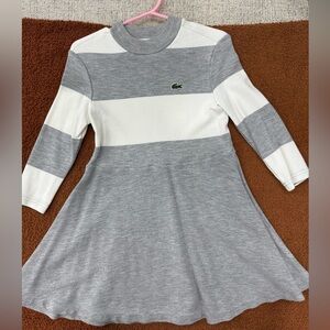 Lacoste Girls Striped Turtleneck Dress
